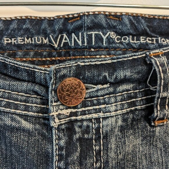 Vanity Premium Collection Curvy Jeans Cropped Capri Distressed Women's Size 28 - Picture 10 of 16